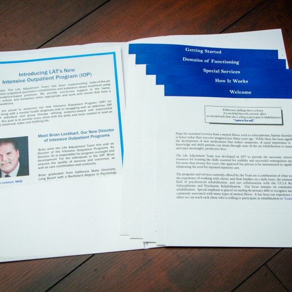 Folder and one-sheets printed by California Green Press