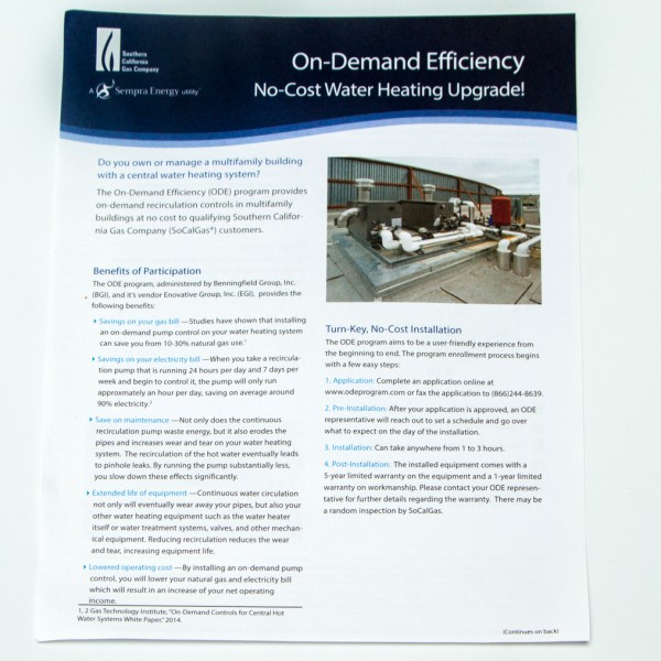 Brochure printed by California Green Press