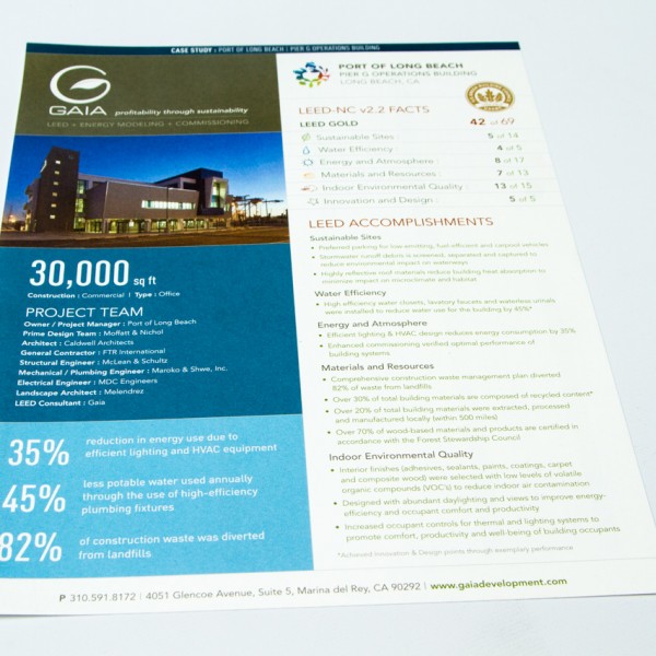 Brochure printed by California Green Press
