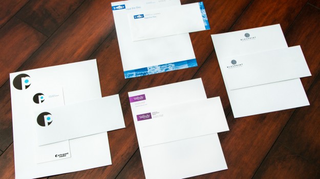 Letterhead and envelope samples printed by California Green Press